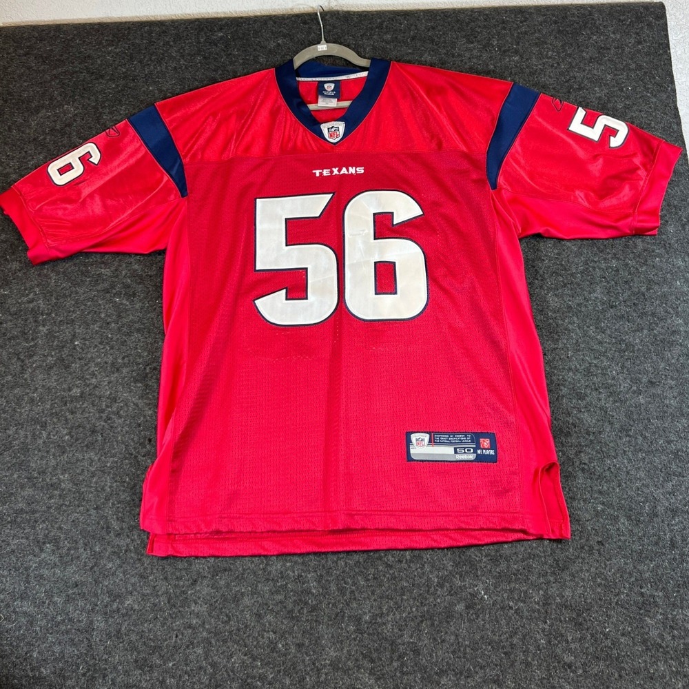NFL Houston Texans Brian Cushing #56 Onfield Jersey Red Mens Size 50 Reebok